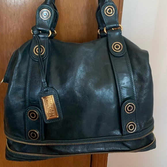 Badgley Mischka dark green large satchel handbag - Picture 2 of 3